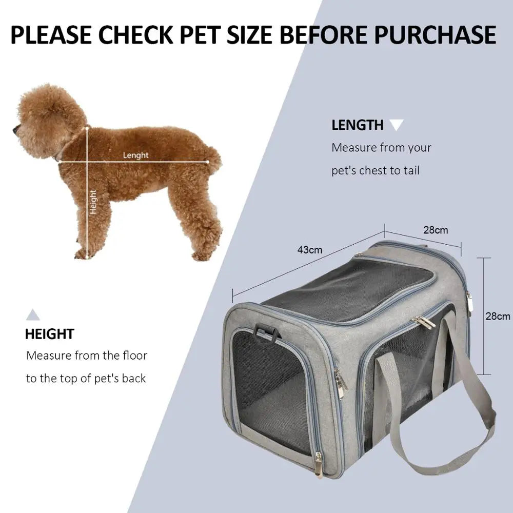 Soft Side Backpack Dog Carrier Bag