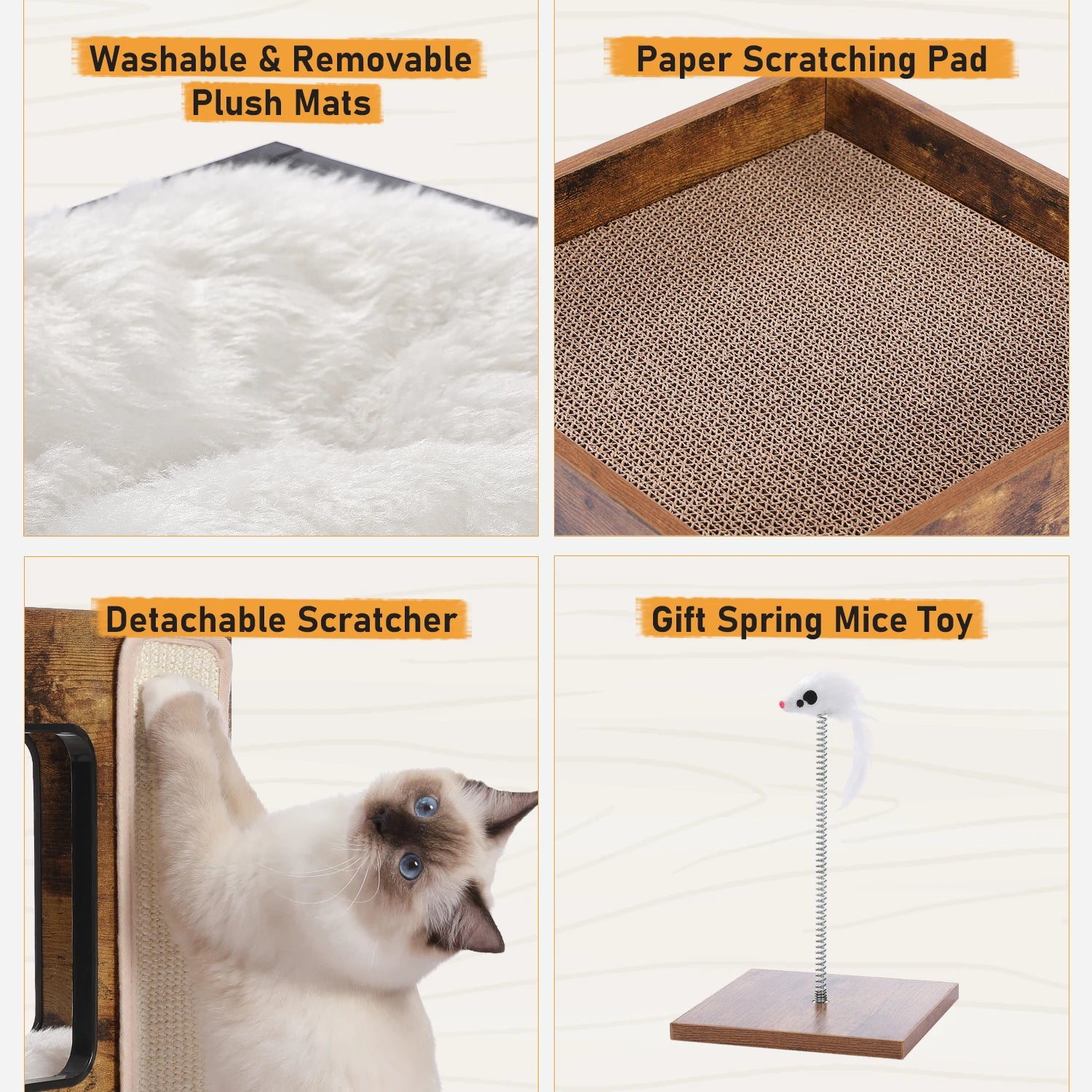 Small Modern Cat Tree for Indoor Cats, 23.6"