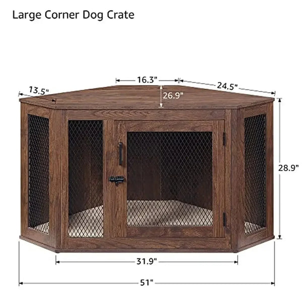 Corner Indoor Space Saving Dog Kennel