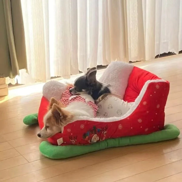 Christmas Sleigh Cat Dog House