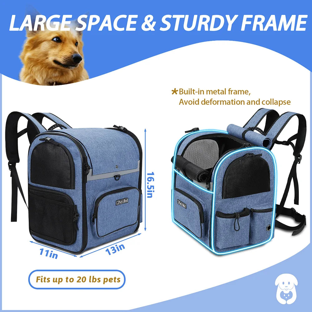 Dog Carrier Bag - Pet Double Shoulder Backpack