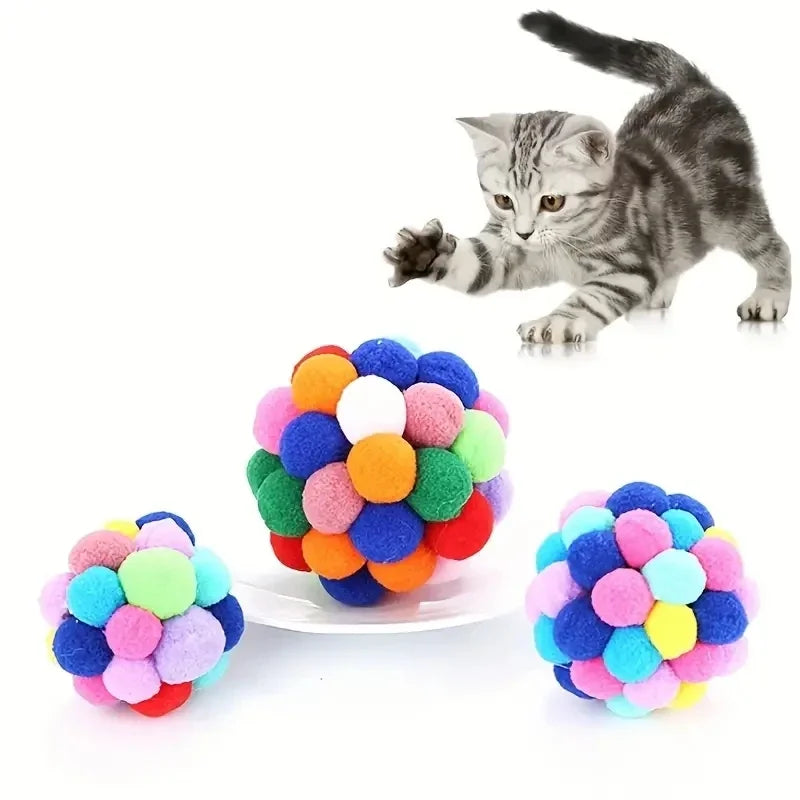 Elastic Bell Ball Plush Cat Toy