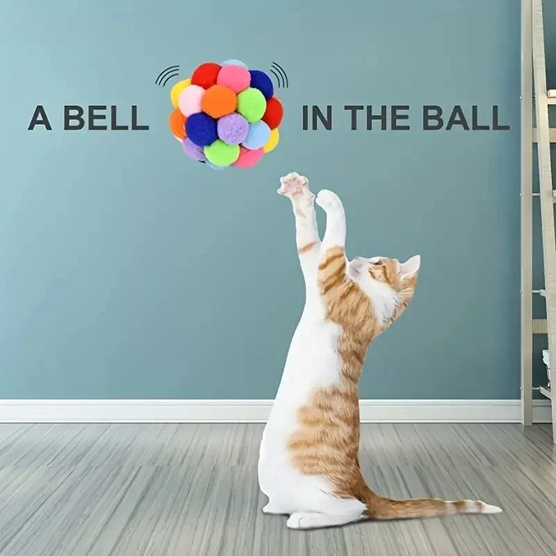 Elastic Bell Ball Plush Cat Toy