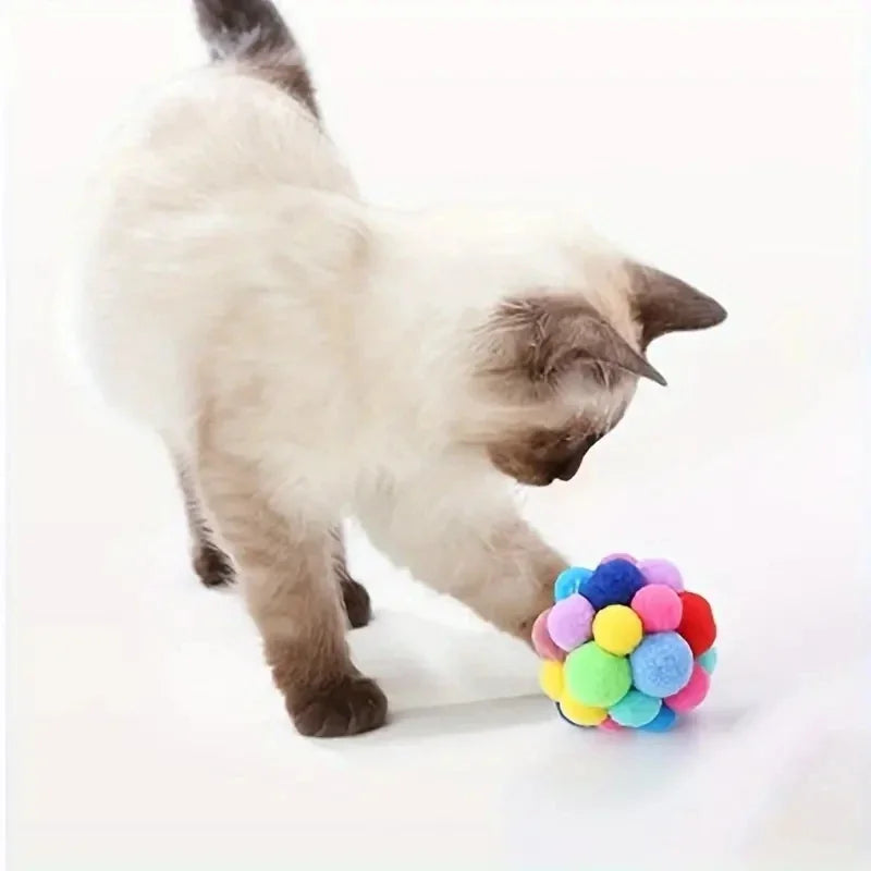 Elastic Bell Ball Plush Cat Toy