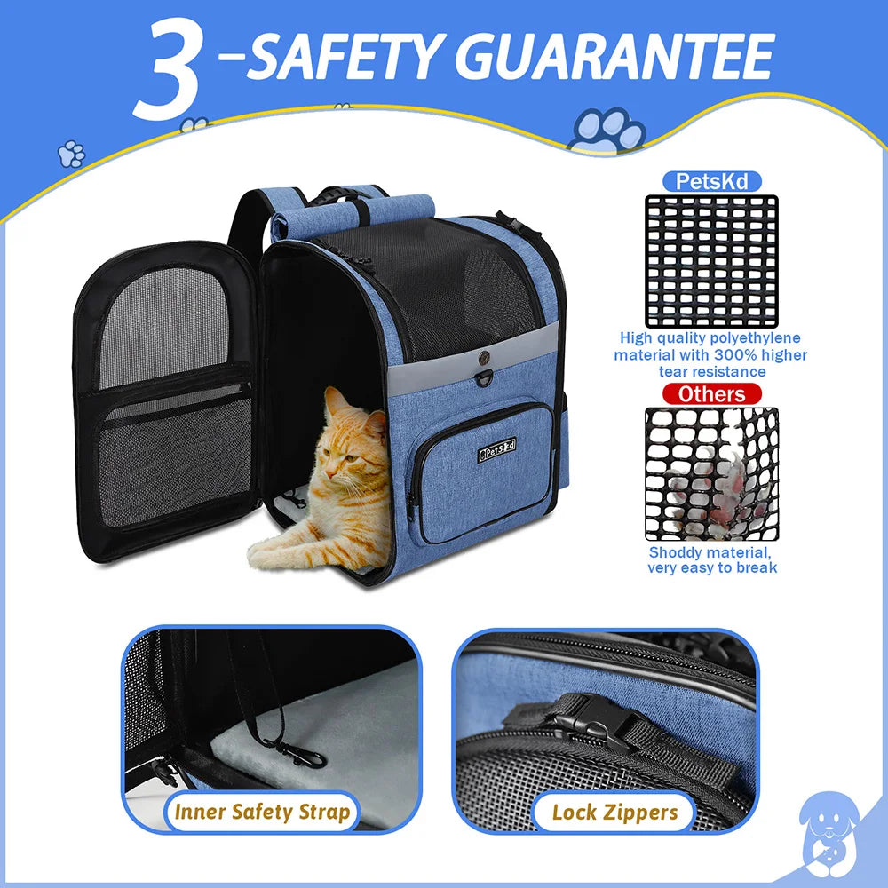 Dog Carrier Bag - Pet Double Shoulder Backpack