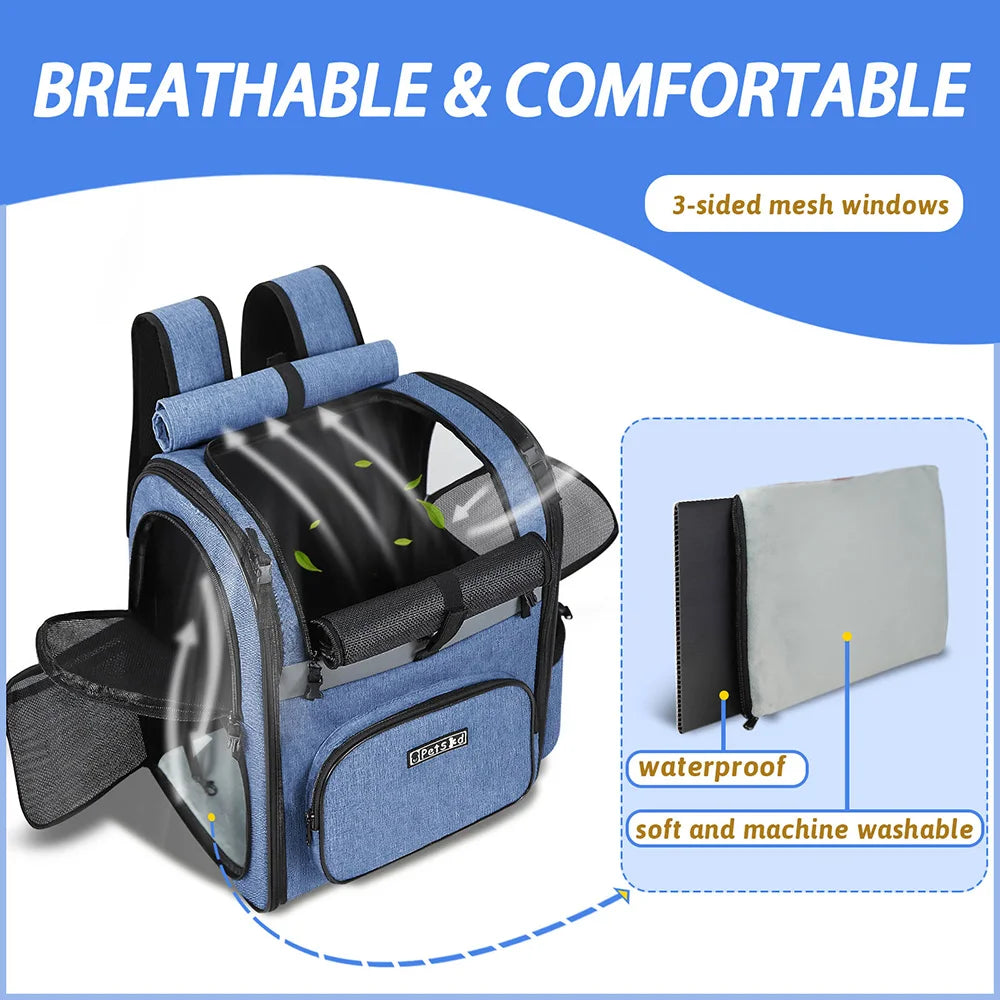 Dog Carrier Bag - Pet Double Shoulder Backpack