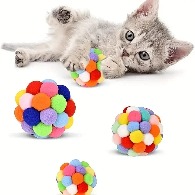 Elastic Bell Ball Plush Cat Toy