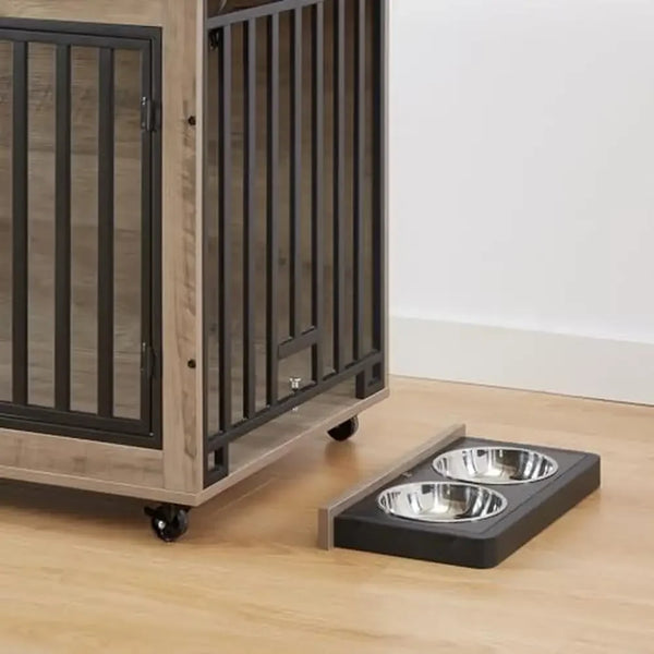 Wooden Dog Crate End Table
