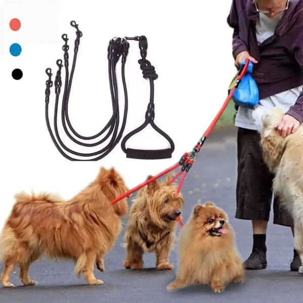 Nylon Double Dual Two Heads  Pet Leash