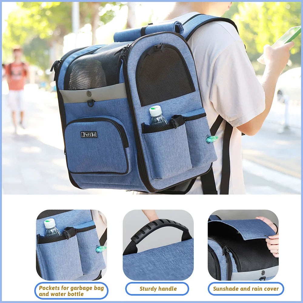 Dog Carrier Bag - Pet Double Shoulder Backpack