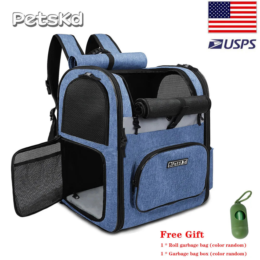 Dog Carrier Bag - Pet Double Shoulder Backpack